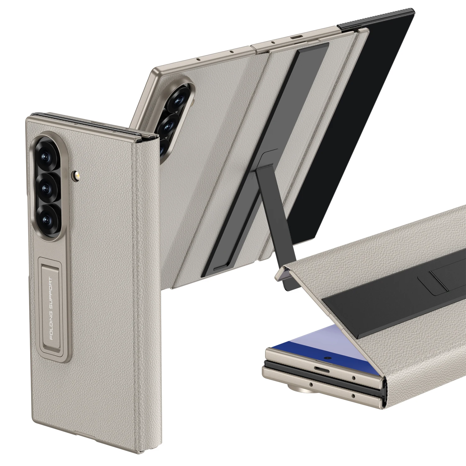 غلاف حماية جلدي مغناطيسي قابل للطي متوافق مع Samsu...