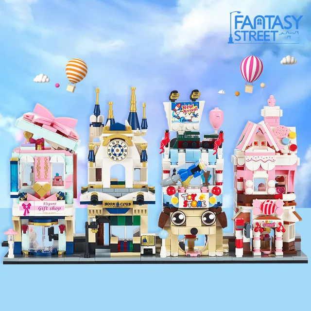 Creative City Street View Building Block Gift Shop Old Castle  Bookstore Toyshop Candy Store Bricks Toy Streetscape Fort Gifts 2