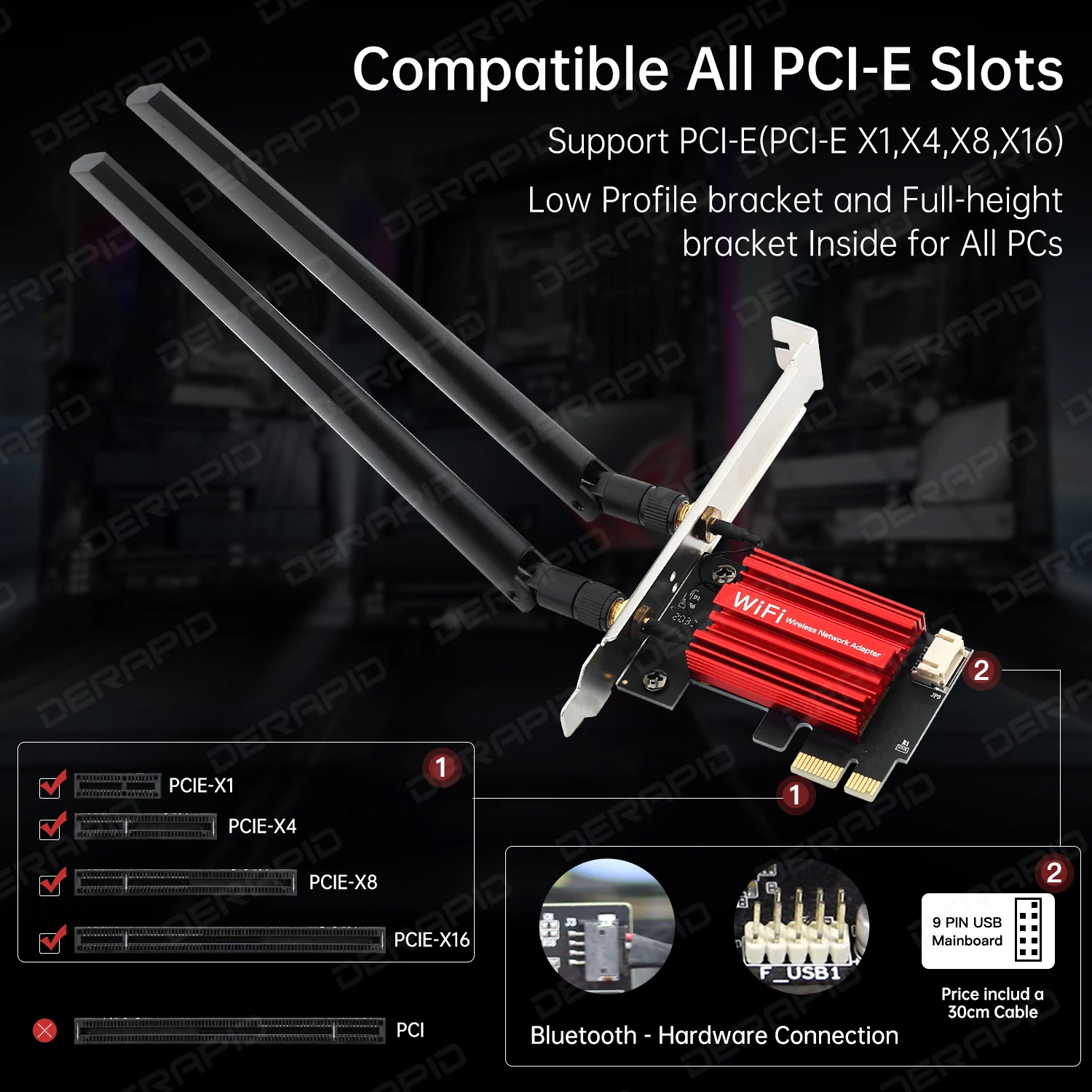 AC1200 PCIe WiFi 카드 블루투스 5.1 데스크탑 네트워크 어댑터 Windows 10 11용 1200Mbps 듀얼 밴드 5GHz 867Mbps 무선 카드
