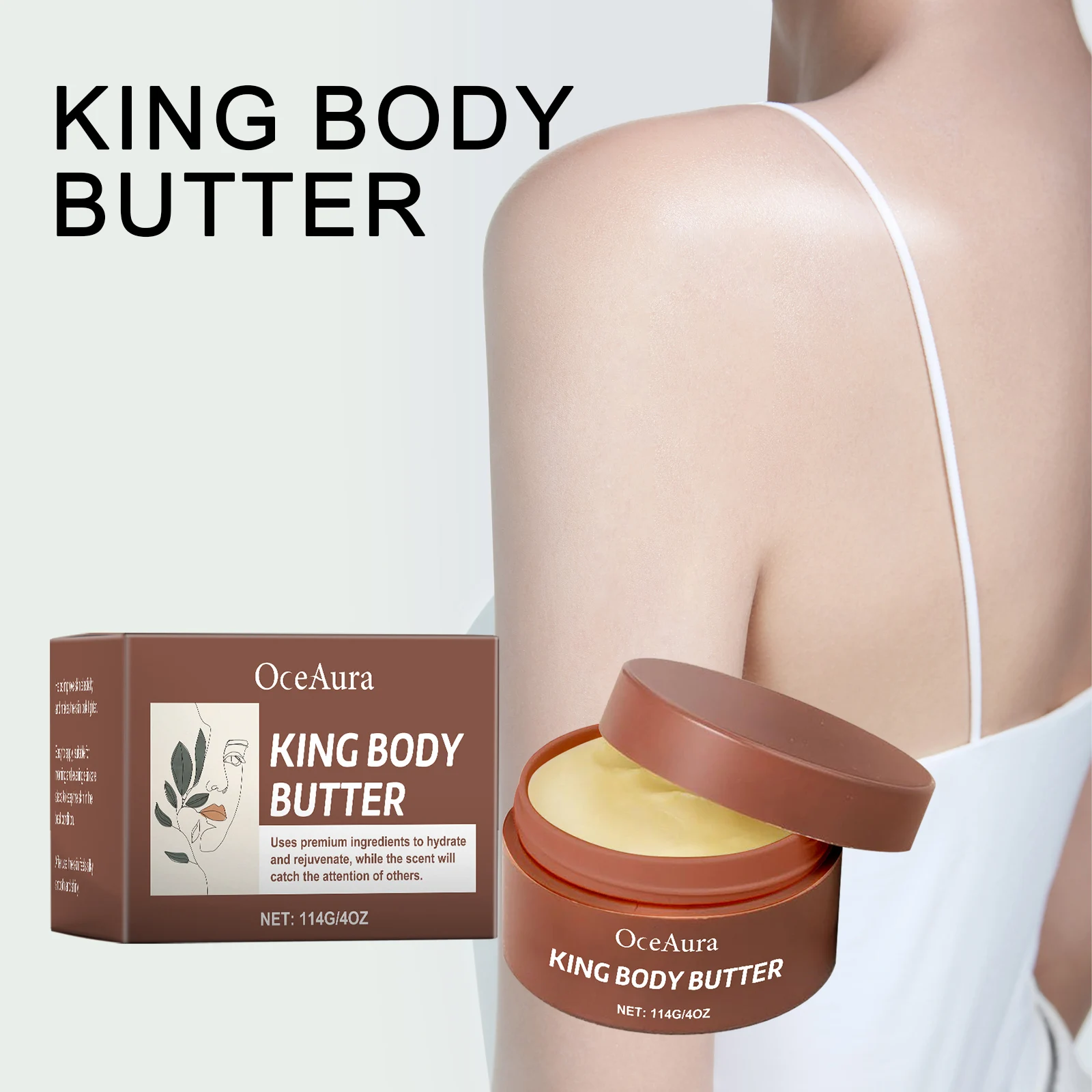OceAura King Body Butter Body Moisturizer Winter Hydration, Moisturization,  Skincare Relieve Dryness, Softness, 4 oz 2