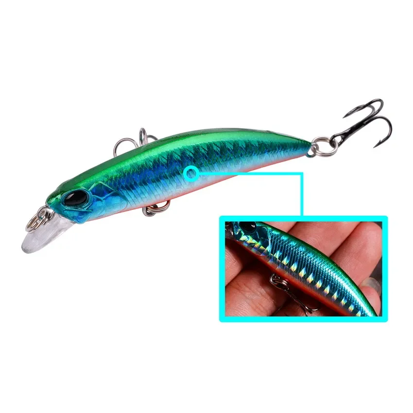 8pcs 7.5g 9cm Minnow Fishing Lures Bionic 3D Eyes Laser Hard