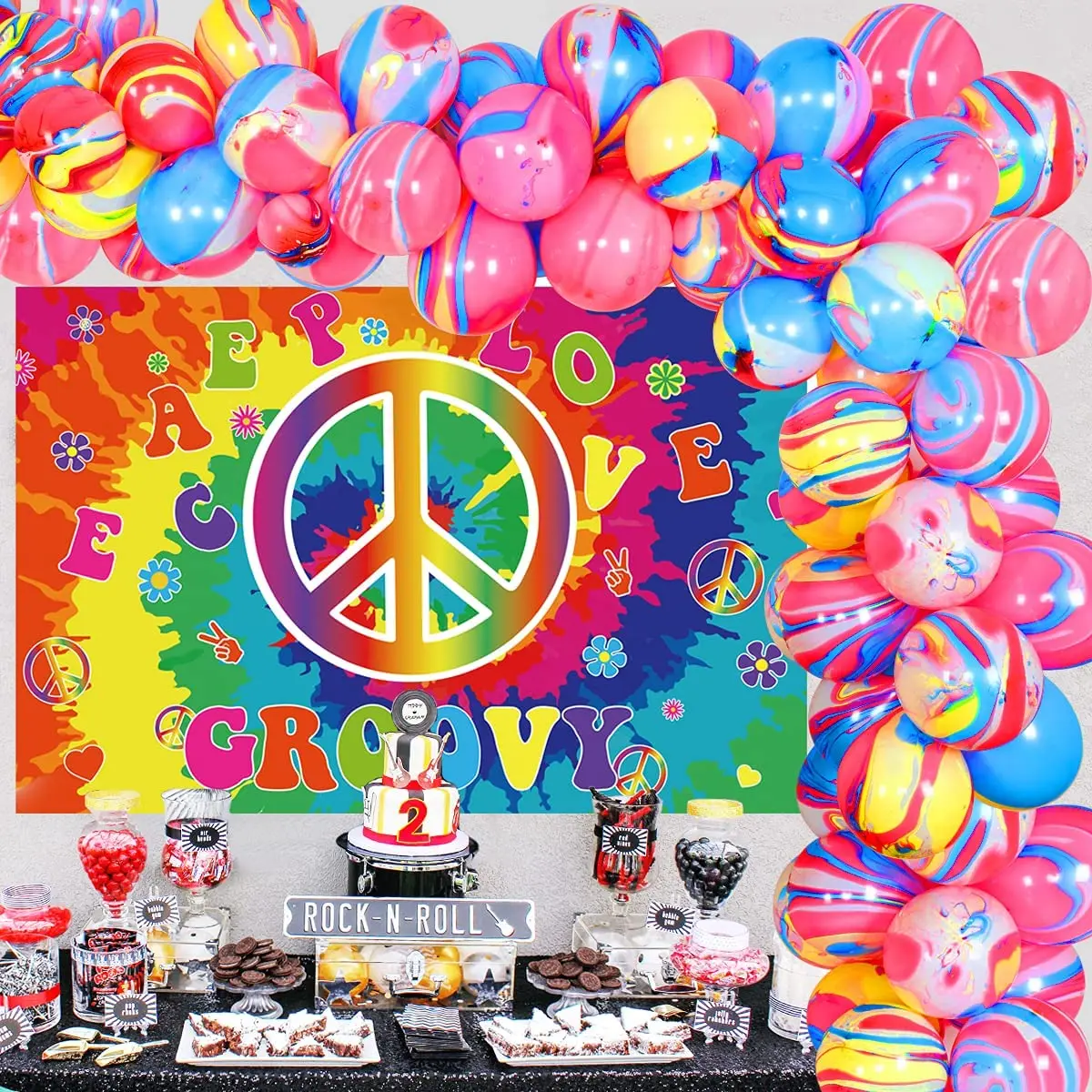 60\'s Hippie Theme Party Decorations 1960s Groovy Photo Backdrop ...