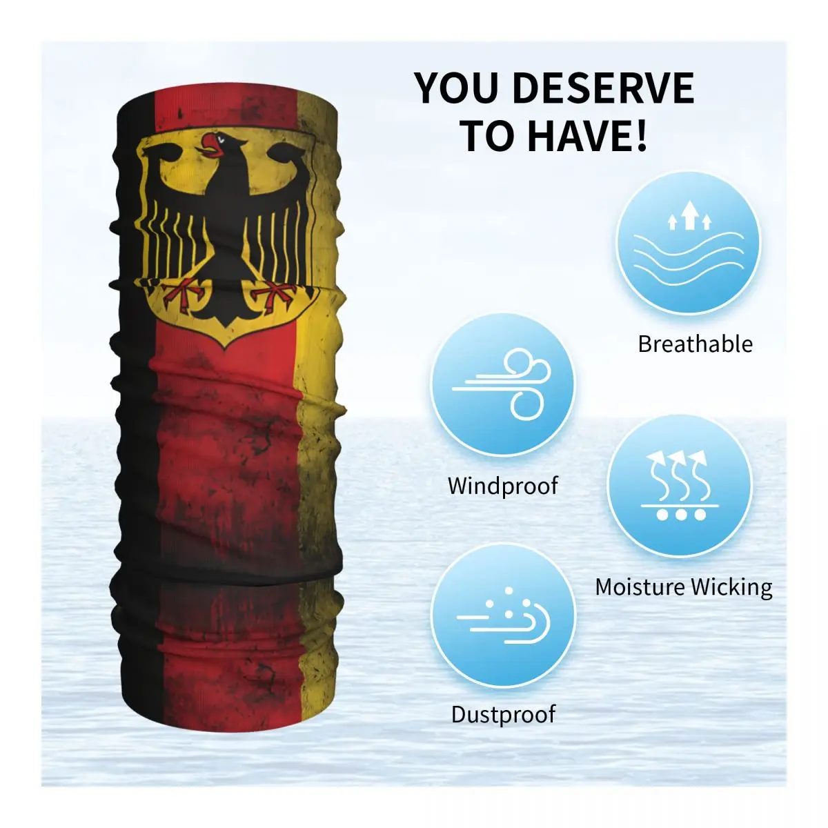 Motocross Bandana Neck Cover Printed Germany Wrap Scarf Cycling Scarf Hiking Unisex Adult Breathable