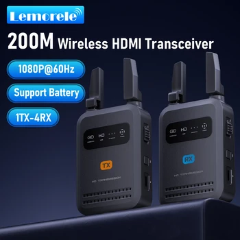 Lemorele Trasmettitore e Ricevitore HDMI Wireless 200m 1080P a Bassa Latenza, Extender Video HDMI per Fotografia e Streaming Live