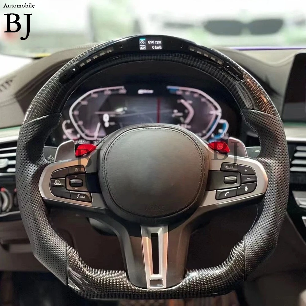 LED Steering Wheel Fit For BMW M1 M2 M3 M4 M5 G Series F40 F44 G20 G21 G28 G22 G29 G80 Carbon Fiber Customized Sport Wheel 3