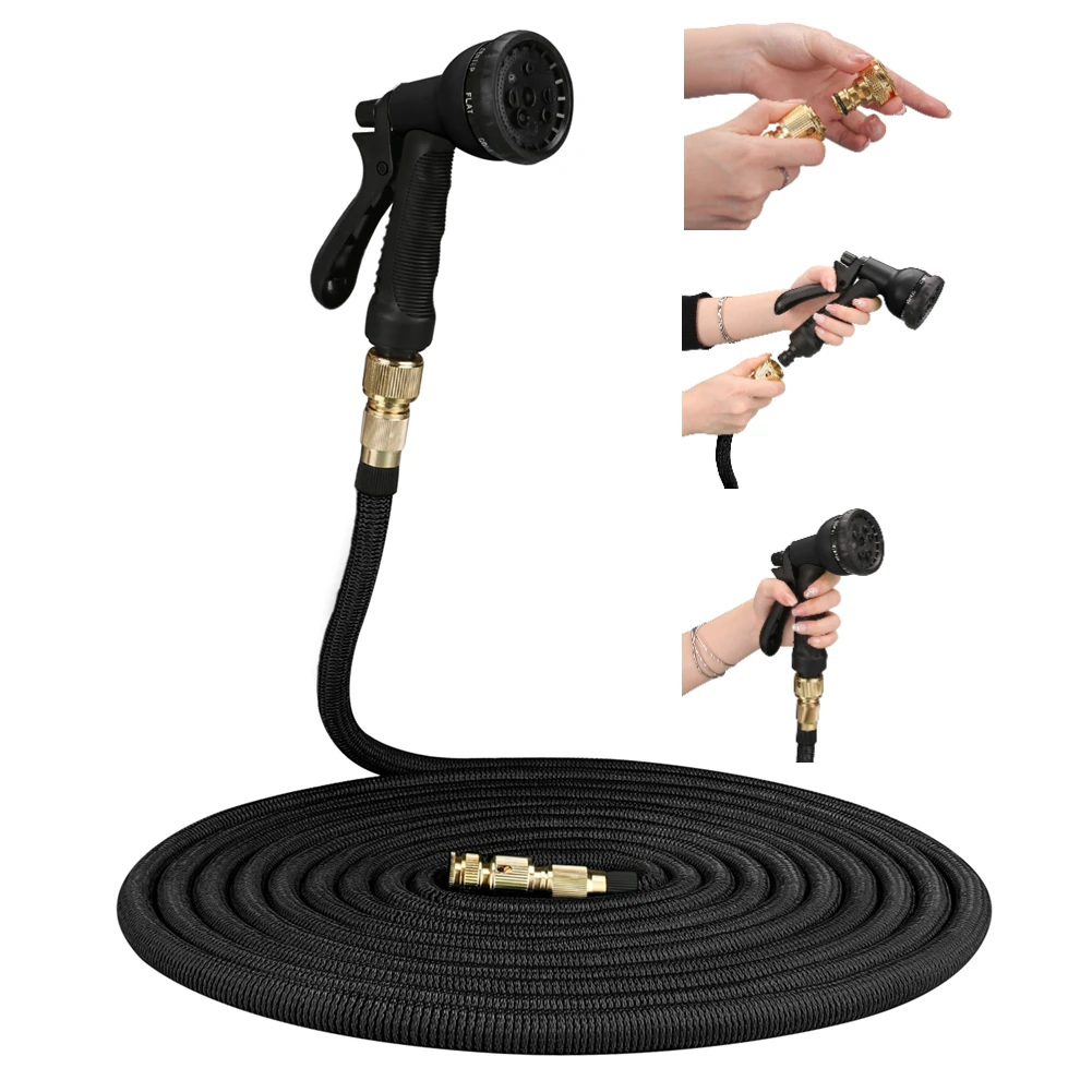 Garden Hose Expandable Magic Hose Expandable Water Hose Water Hose Expandable Hose 50/75/100Ft Expandable Garden Hose with 8 Functions Spray Nozzle for Garden Irrigation Car Wash