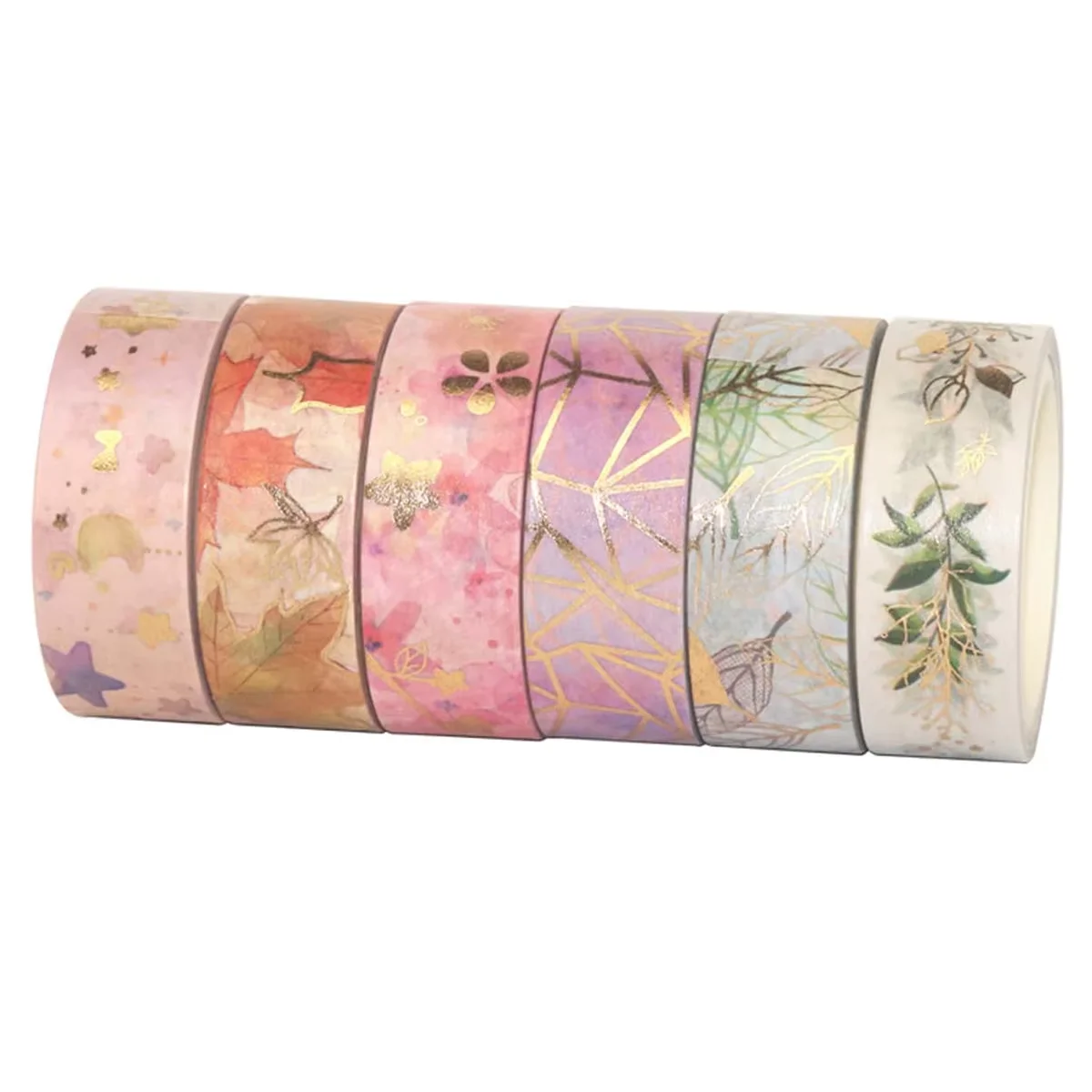 달콤한 꽃 식물 패턴 마스킹 테이프 금박 와시 장 접착 스티커 스크랩북킹 다이어리 플래너 문구 선물