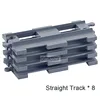 Marumine 8PCS Block Train Straight Curved Track Crossover Parts Railway Switch Big Size Building Bricks City View Accessories 5
