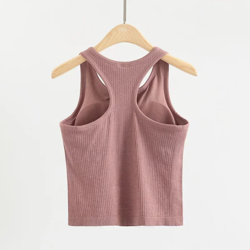 Lemon Racerback Yoga Tank Tops Women Fitness Sleeveless Cami Sports Shirts Slim Ribbed Running Gym Crop Vest Built In Bra Top 6
