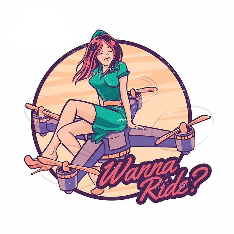 

Car Sticker Creativity Drone Girl Anime Personality Car Stickers PVC Fashion Auto Window Bumper Sunscreen Waterproof Decal Decor