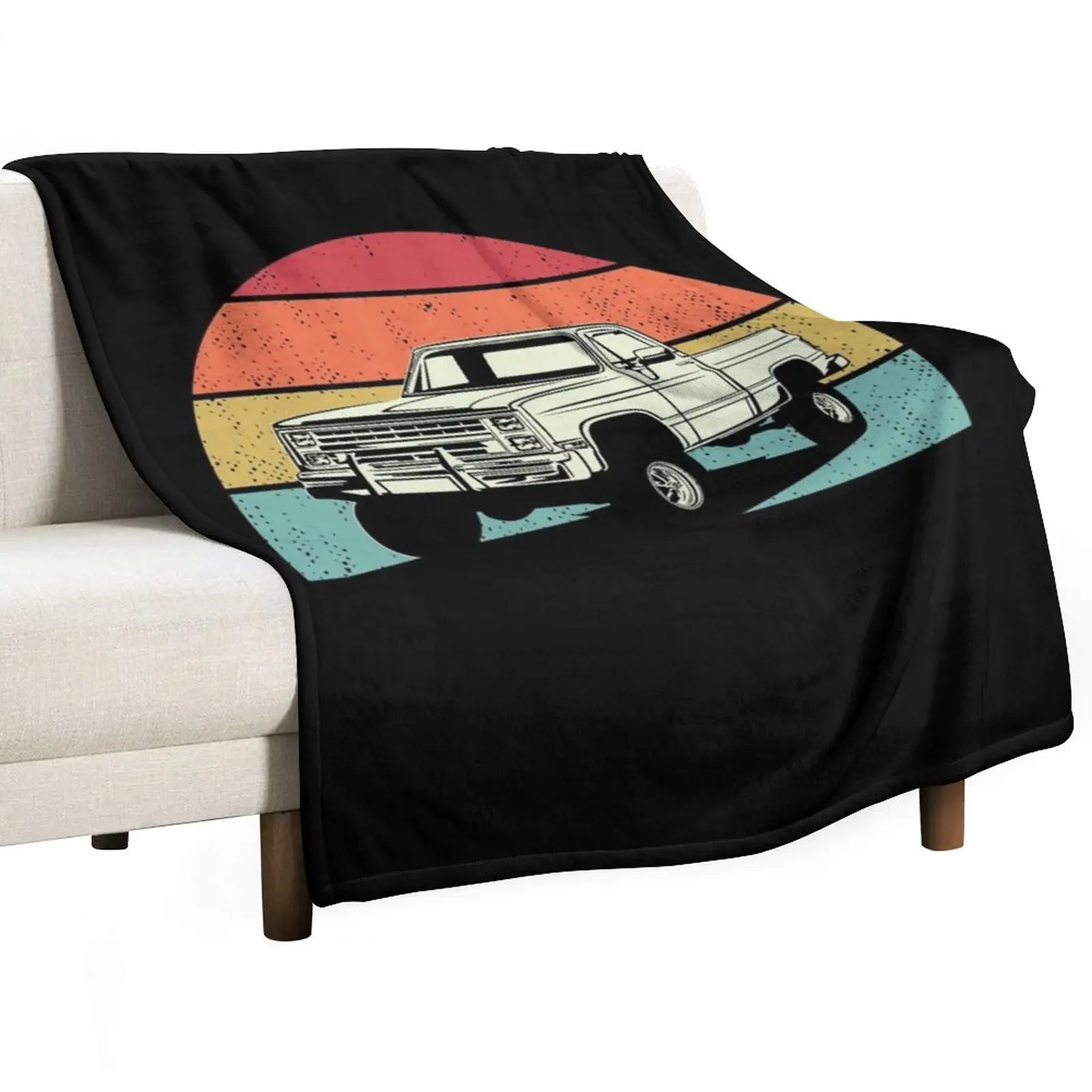 

Vintage Squarebody Truck Classic Square Body Pickup Throw Blanket Nap Blanket blankets and blankets Furry Blankets