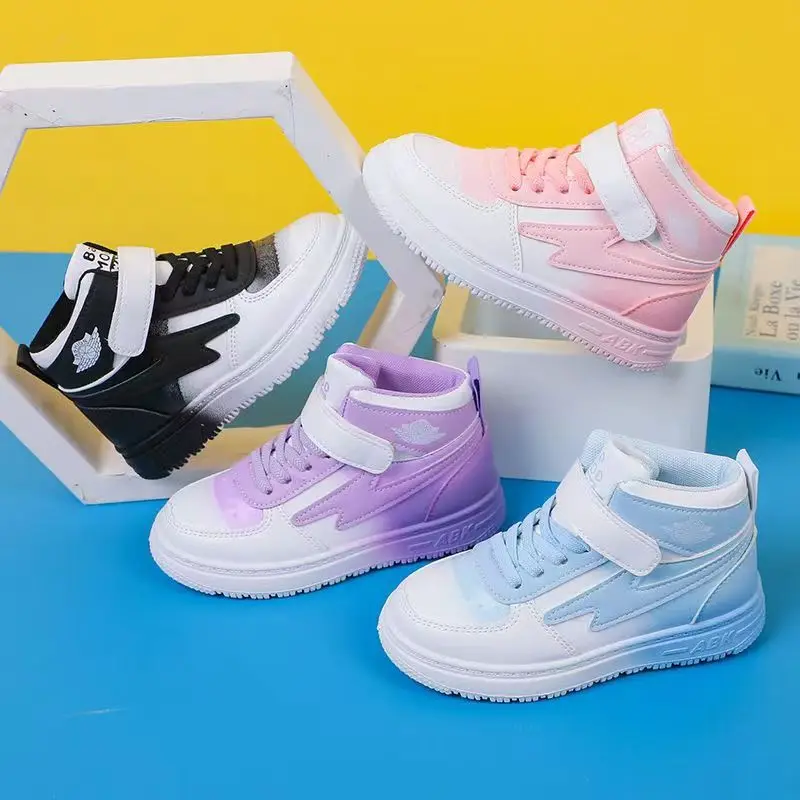

Children's High Top Board Shoes 2023 Boys and Girls Spring and Autumn New Fashion Versatile Casual Sports Running Shoes