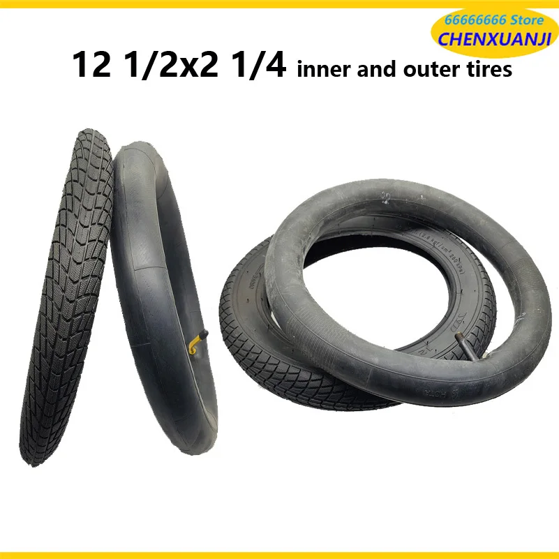 

12 Inch Tire 12 1/2 X 2 1/4 ( 62-203 ) Fits Many Gas Electric Scooters and E-Bike 12 1/2X2 1/4 Wheel Tyre & Inner Tube