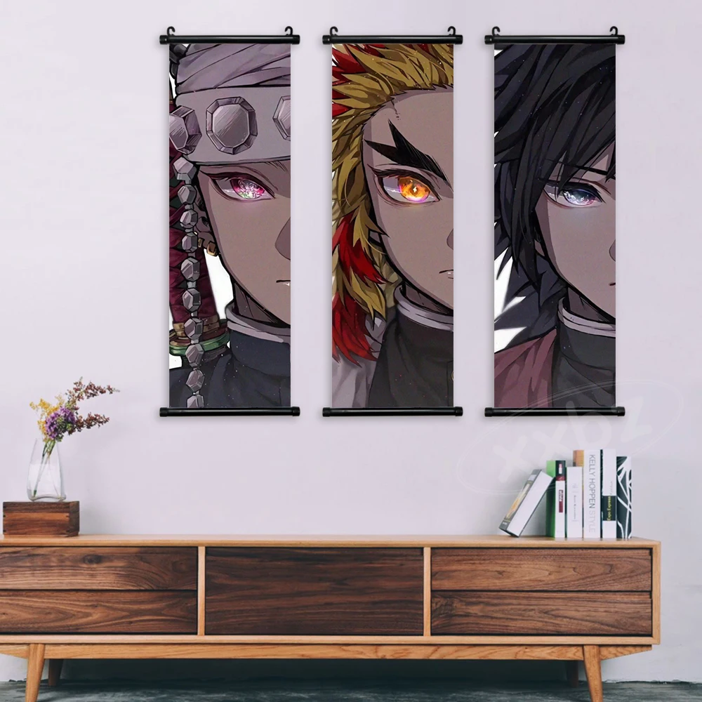 Demon Slayer Anime Poster Kochou Shinobu Home Decor Prints Wall Art  Canvas Pictures Scroll Hanging Painting Living Room Gift