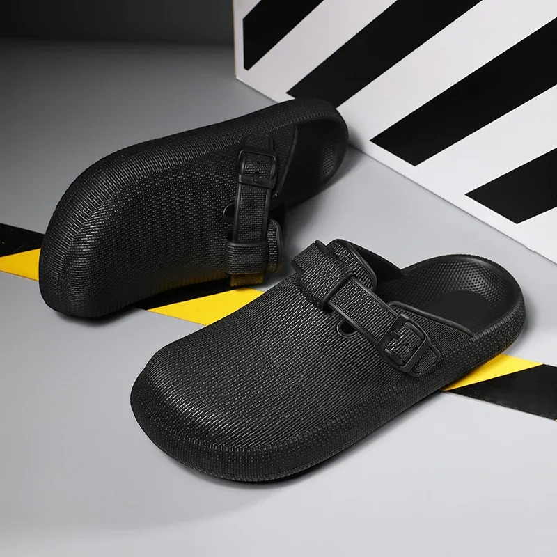 Men Slippers EVA Slip On Casual Walking Shoes Men Casual Baotou Half Slipper Comfortable Soft Household Sandals