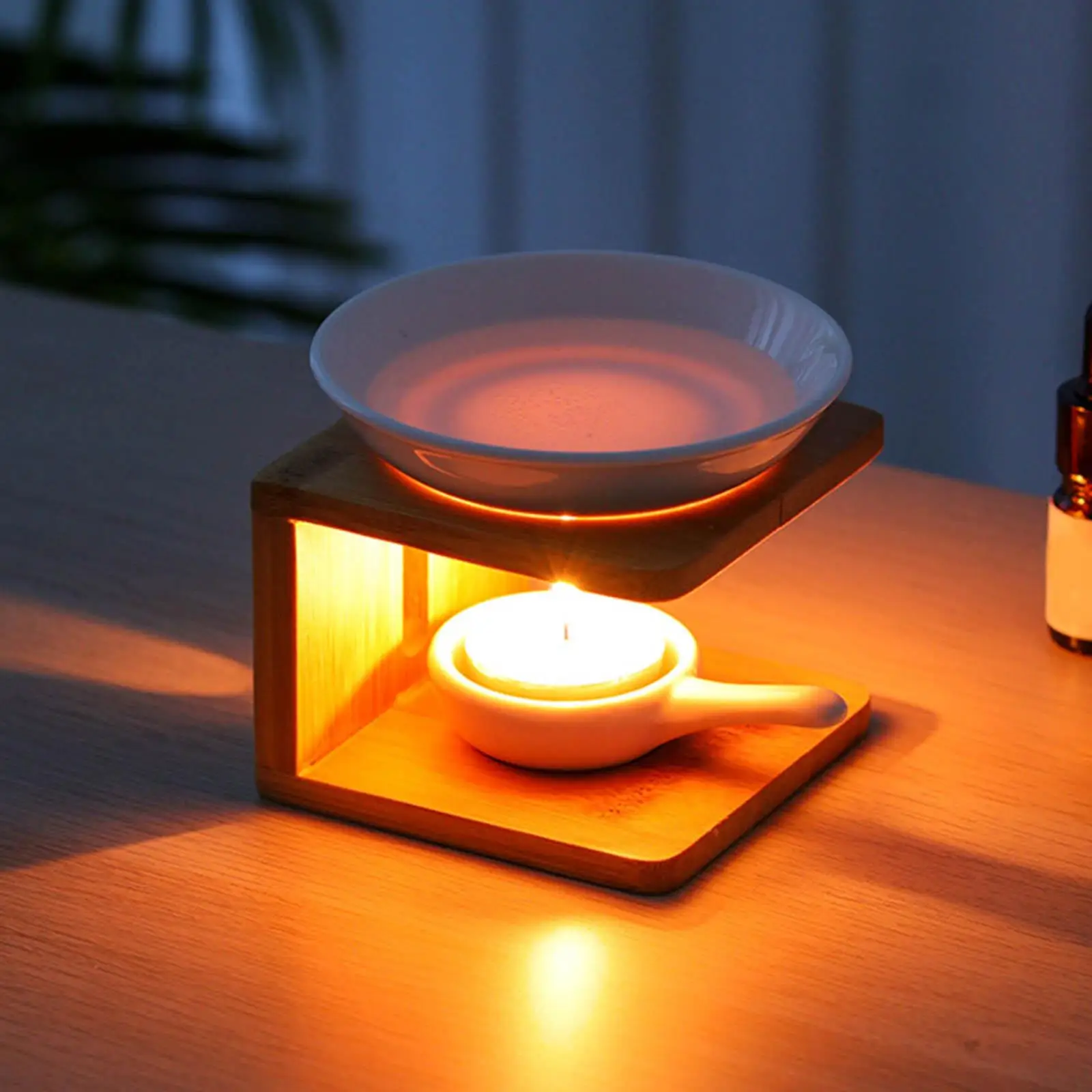 Ceramic Essential Oil Burner Tealight Candle Holder for Meditation Home Yoga Spa Meditation Bedroom Home Decor Gift Ornament