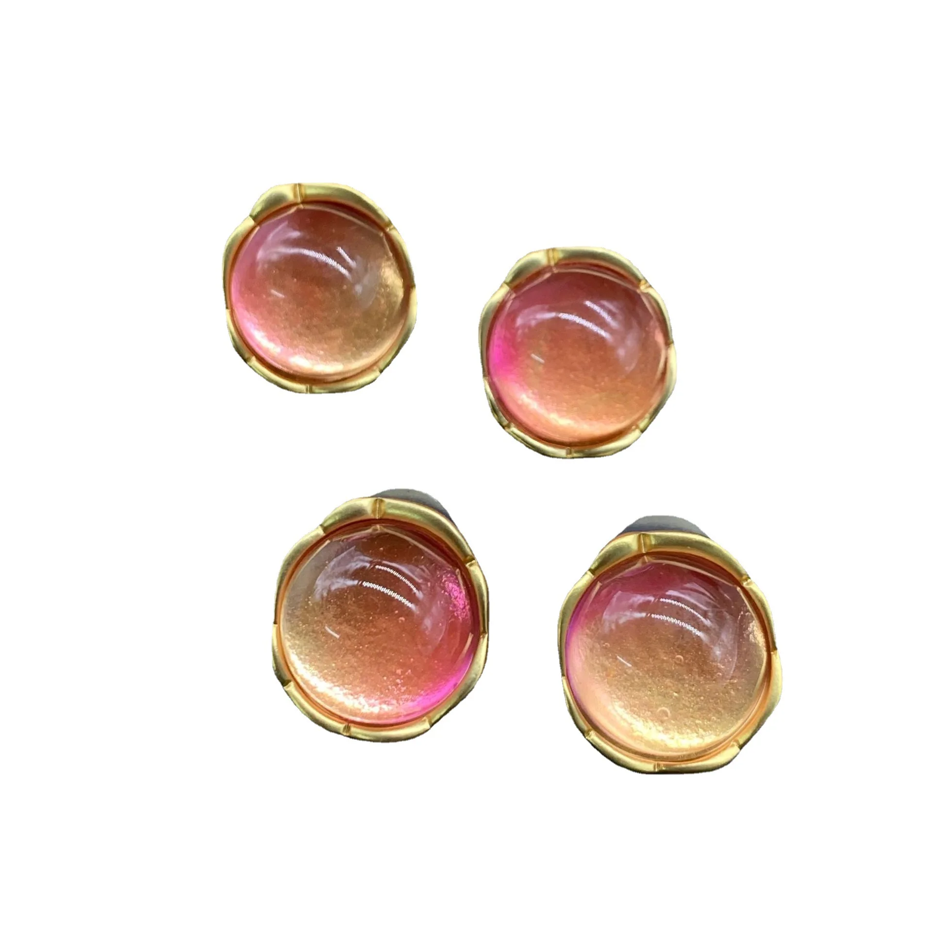 Vintage Pink Stone Clear Stud Earrings For Women Jewelry Runway Party T Show Fancy Trendy Boho INS Japan Korea