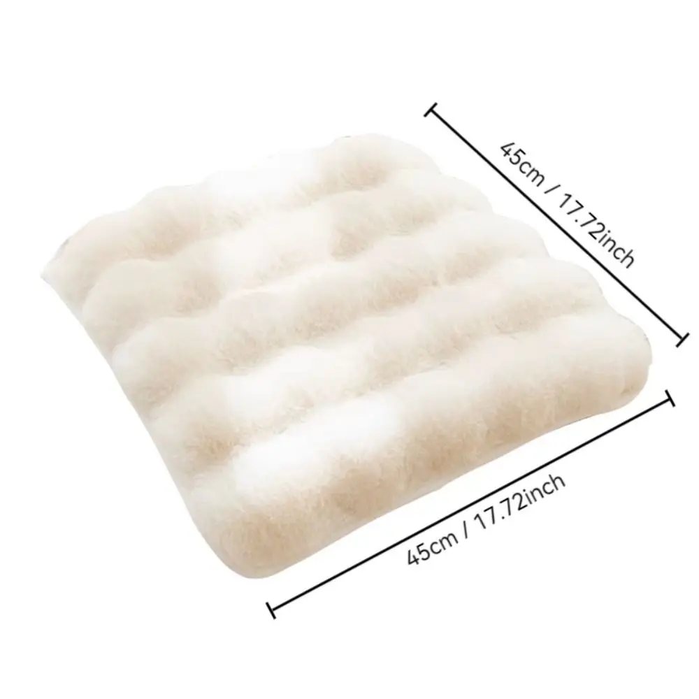 Warm Rabbit Plush Plush Chair Seat Non Slip Thickened Winter Chair Pads Square Chair Seat Pads Home 6