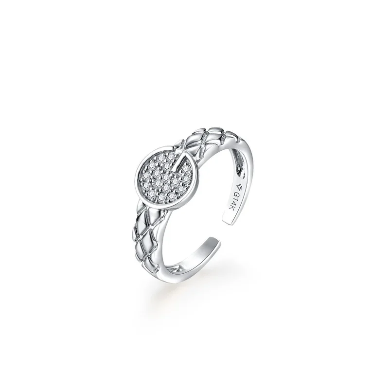 

LSE02632 Lefei Fashion Luxury Trend Classic Creative Design White Moissanite Adjustable Round Ring Women 925 Silver Jewelry Gift
