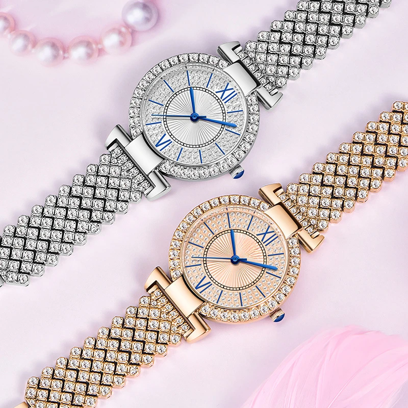 Stylish Ladies' Quartz Watch | Elegant Bracelet & Diamond Embellishments