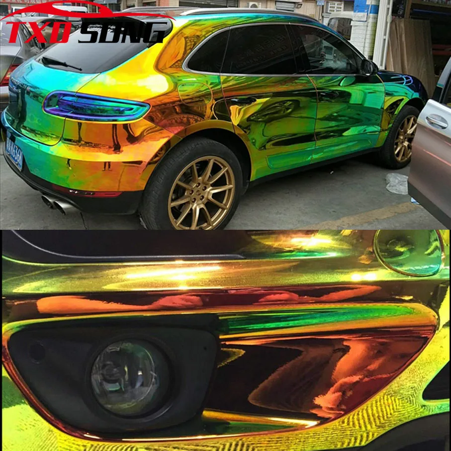 Schwarz Regenbogen Silber Chrom Vinyl Auto Wrap Film Folie Für Car Wrapping  Self Adhesive Vinyl Aufkleber