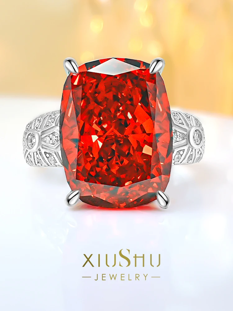 

Fashionable luxury inlay, simple and versatile silver ring, high carbon diamond, exquisite atmospheric in Europe America