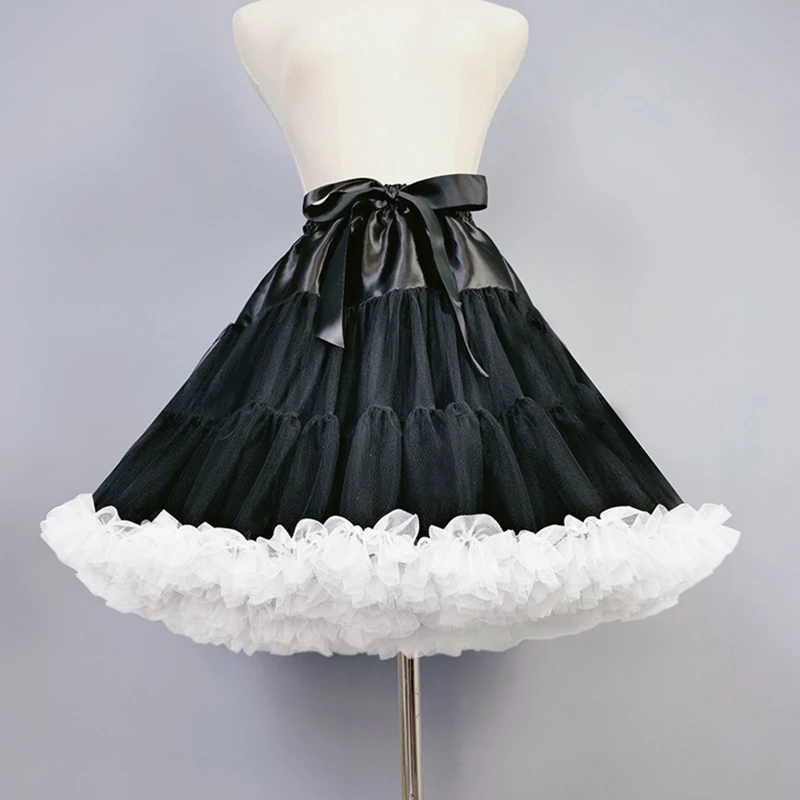 Women's Crinoline Petticoat Tutu Skirt Multiple Layers Ball Gown