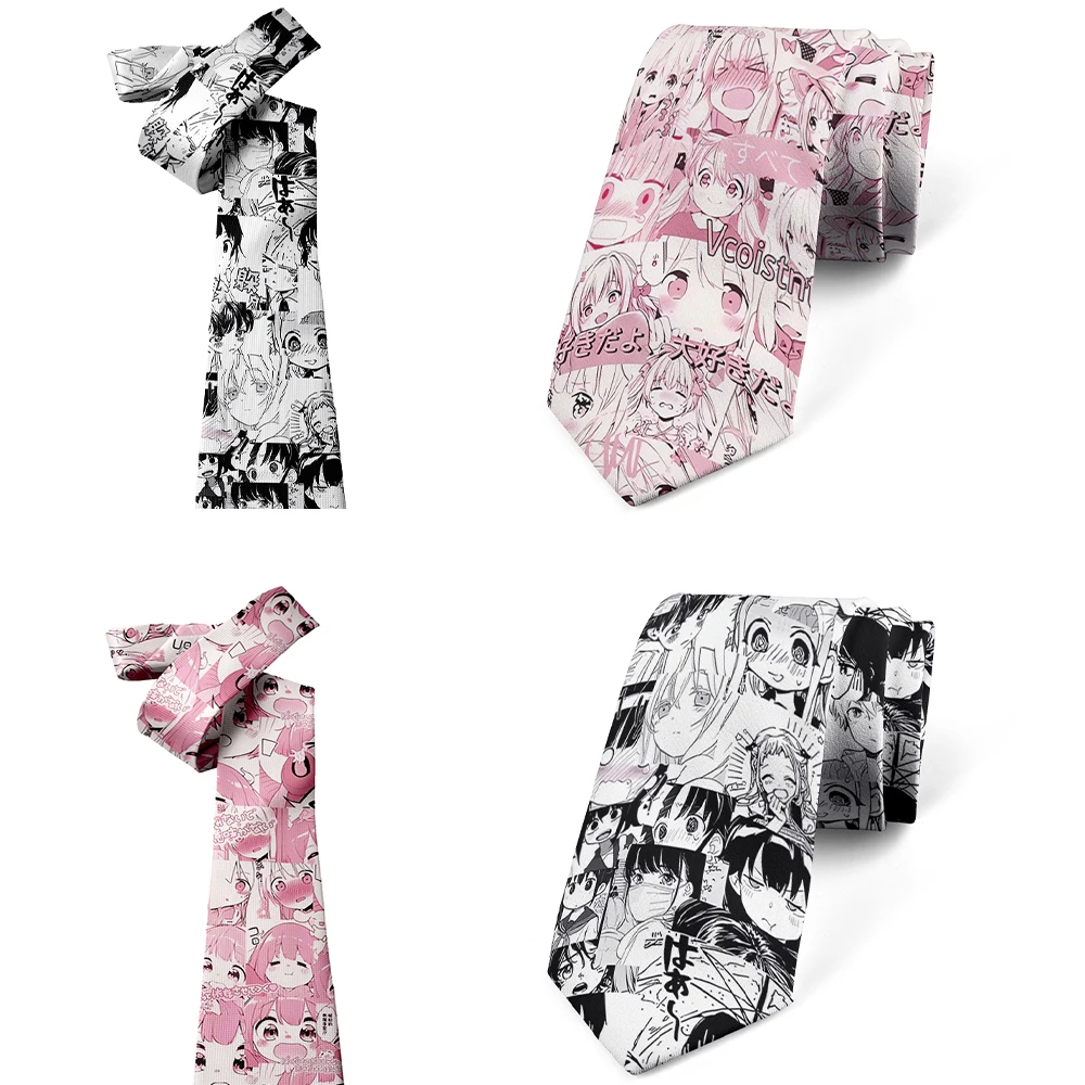 

Japanese anime printed tie casual fashion 8cm creative novelty tie unique accessories party cosplay