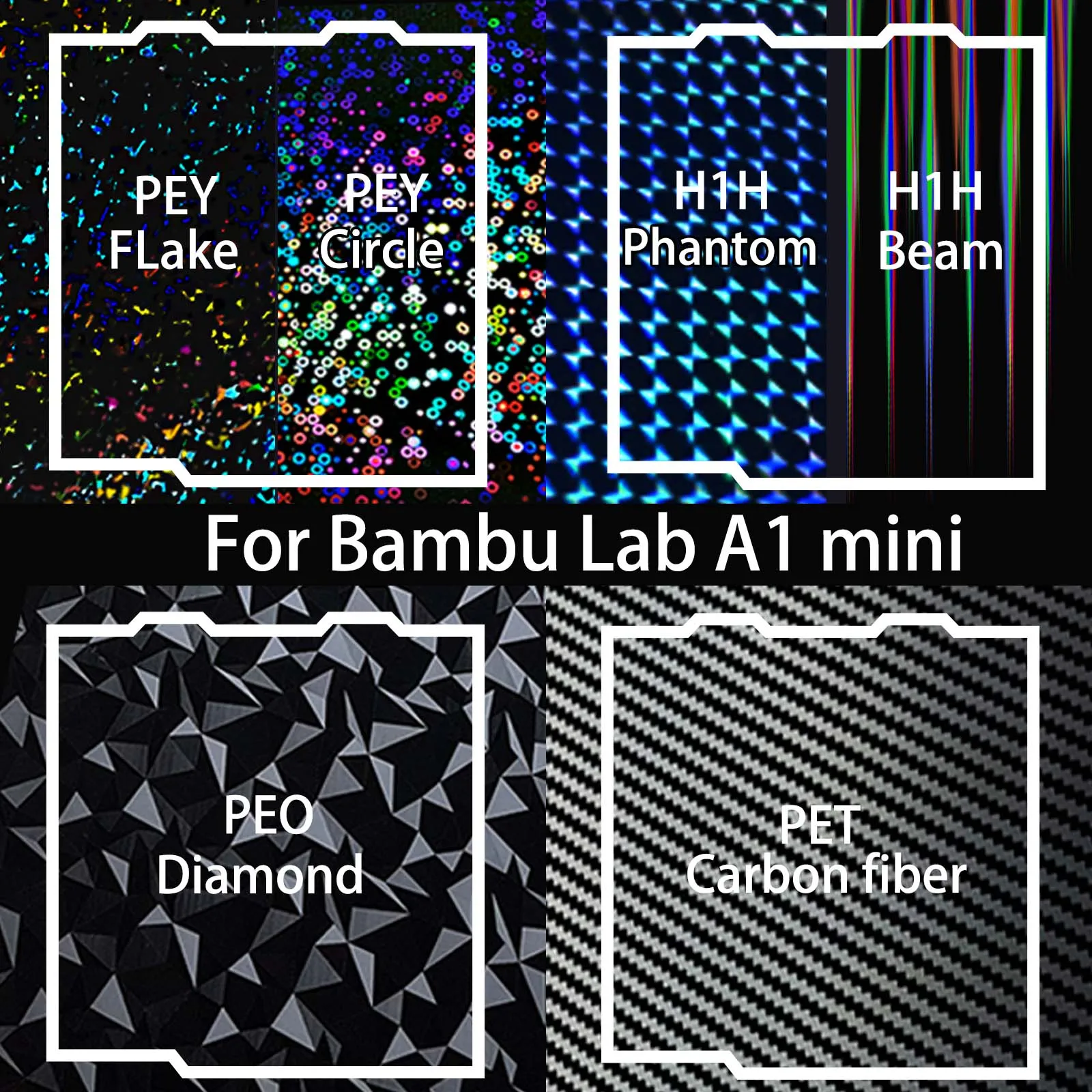 Kobra S1 Bambulab A1 Mini Piatto Di Stampa Doppia Faccia Per Bambu Lab A1 Mini - 184x184mm, Lato PET E Lato PEY, Senza Base Magnetica Stampante A1 Kobra S1 Combo - 14