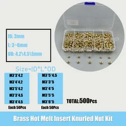 Premium Brass Heat Insert Nut Kit for 3D Printing and Plastic Embedding (M3 (500PCS))