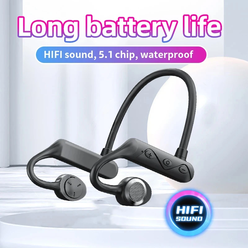 Ks19 Bone Conduction Headphone Wireless Bluetooth5.1 Headset TWS Hanging Ear-Clip Sport Earphone Handsfree with Mic Gaming Music 2