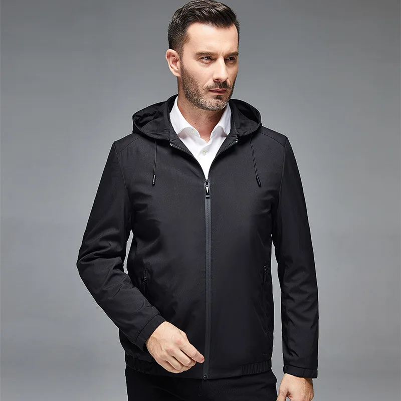 

Spring Autumn Men's Jacket Male Tops Business Casual Detachable Hat 2023 New In Outwears Male Clothing Casaco Masculino FCY4698