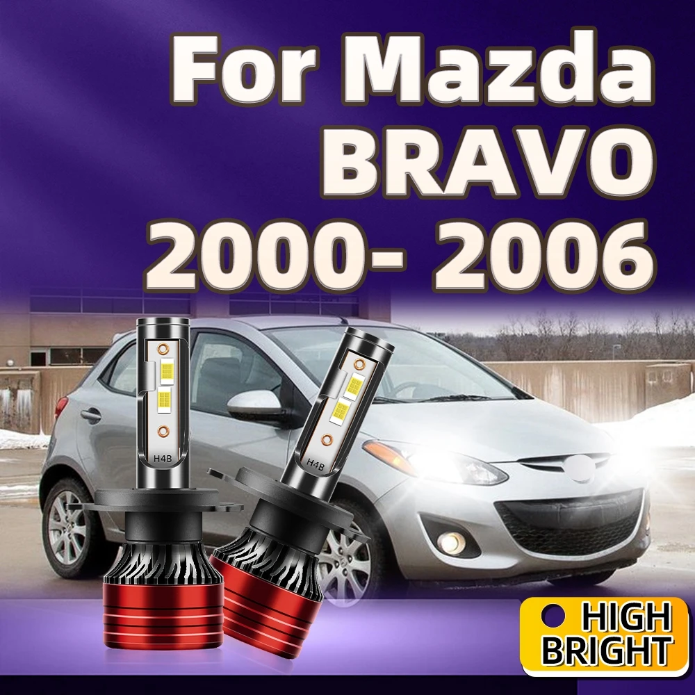 

2 шт., Автомобильные светодиодные фары 6000K CSP 7750 180W H4 для Mazda BRAVO 2000 2001 2002 2003 2004 2005 2006
