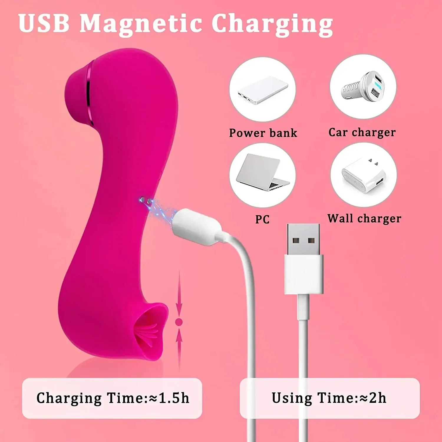 Female Sex Toy Vagina Sucking Vibrator Sucking Tongue Licking Vibrator Double-headed Female Masturbation Tool Breast Massager Clitoral Stimulator Satisfied for Woman