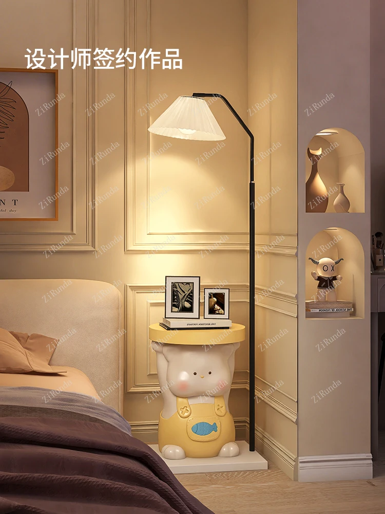 ~Sofa Side Table Decoration Living Room Home Floor Lamp Integrated Bedside Shelf Cute Small Coffee Table Side Cabinet