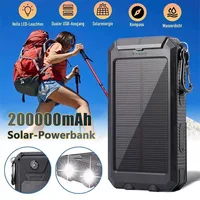 200000mAh Solar Power Bank Waterproof Mobile Power Large Capacity Power Bank Fast Charging Battery Camping Powerbank for Xiaomi 1