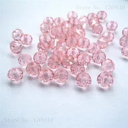 Isywaka Light Blue Faceted Crystal Glass Beads, 50pcs 4x6mm Rondelle Spacer Beads - 4x6mm 50pcs (Pink)
