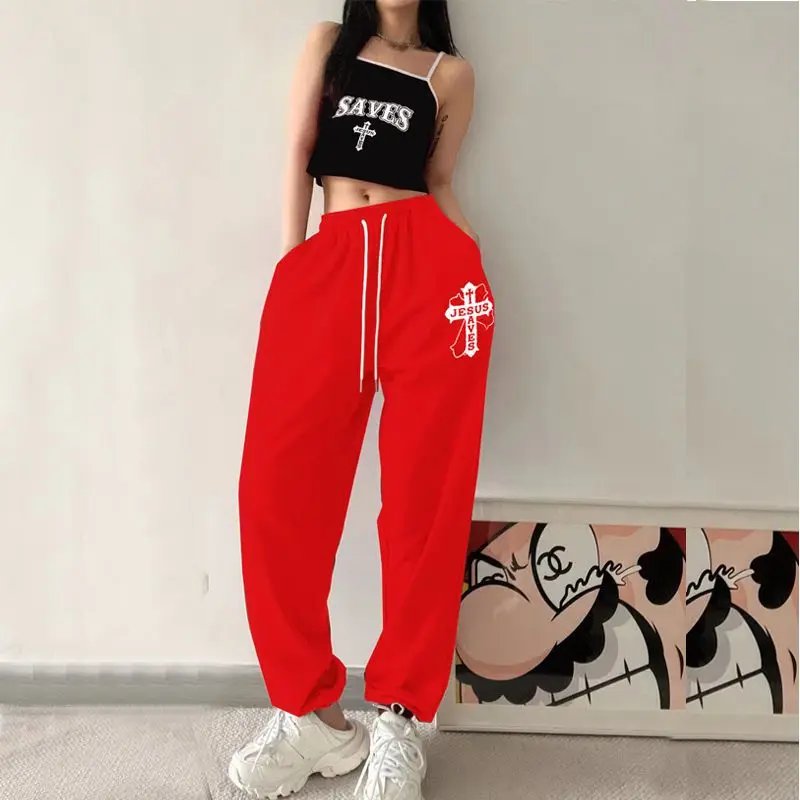2 Piece Women Clothes Harajuku Hip Hop Pant Sets Streetwear Fashion Casual Loose Sports Joggers Short Vest Trouser Tracksuit Set