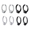 2/8pcs Classic Stainless Steel Hoop Earrings for Men Women Small Circle Ball Anti-allergic Ear Buckle Punk Rock Hip Hop Jewelry 5