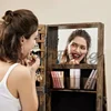 360° Swivel Jewelry Cabinet, Lockable Jewelry Organizer with Full-Length Mirror, Rear Storage Shelves, Jewelry Armoire 5