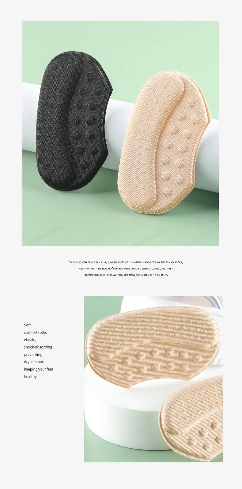 Fersenprotektoren Sneaker-Einlagen Loafer-Aufkleber Einlegesohlen Verstellbare Größe Schuheinlagen Fußschmerz-Linderer Fersenkissen – Detail 12