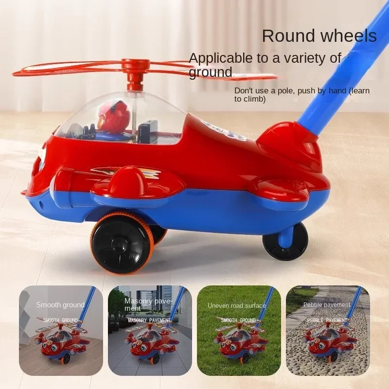 Children's Hand Push Airplane Baby Toddler Stroller Toy Kindergarten Boy and Girl Push Toy Stall