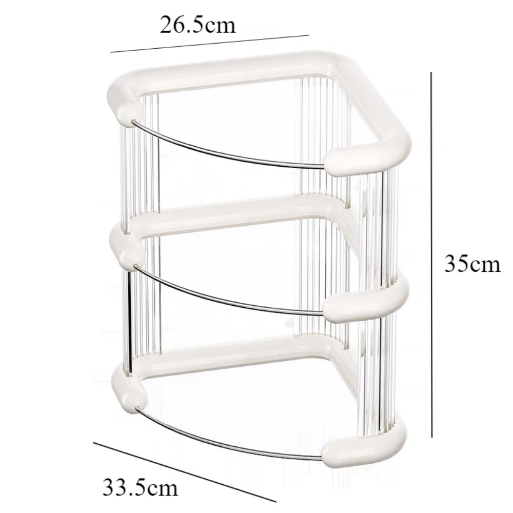 Transparent Makeup Rack 3-Tier Triangle Corner Shelf For Vanity Cosmetic Lipstick Storage Shelf Kitchen Bathroom Storage Rack 6