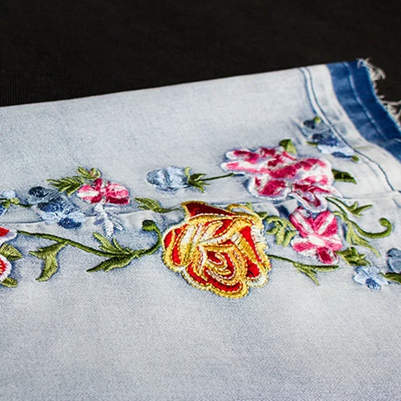 Flare Jeans for Women Vintage Embroidery Flared Jeans Stretch 5