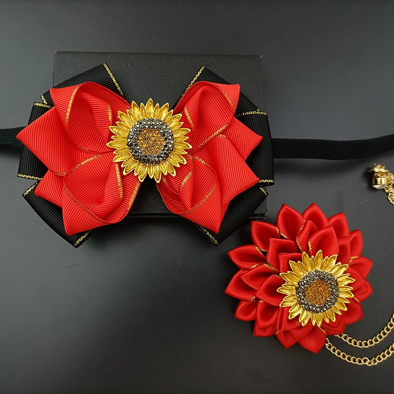 Original Herren Hochzeits-Sonnenblumen-Krawattenbrosche Business-Bankett-Konzert-Anzug-Hemd-Accessoire-Set Hochwertiger Handgefertigter Schmuck Geschenk – Detail 13