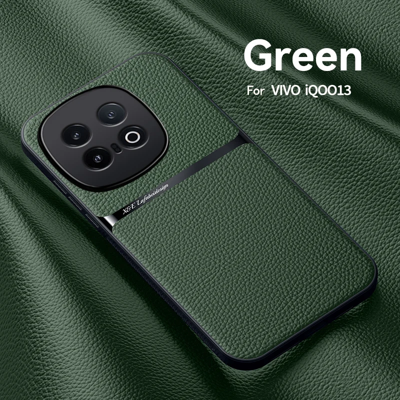 Premium Magnetic Leather Car Holder Case - Luxury Silicone Protective Back Cover