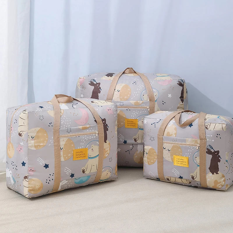 

Large Capacity Quilt Storage Bag Cartoon Portable Moving Bag Sorting Organizer Waterproof Cabinet Organizer Moving Packing Bags