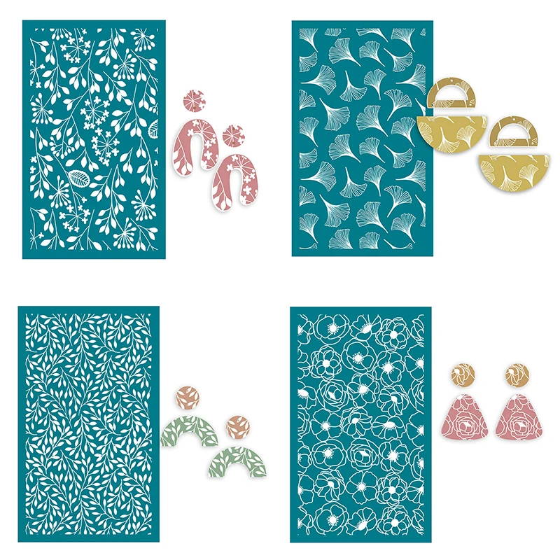 KEOKER Écran En Soie D'automne Pour Argile Polymère, Pochoirs