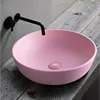 Simple Household Ceramic Washbasin Toilet Bathroom Small Utensils Sink Bowl Pink Basin Washbasin Bathroom Sink 2