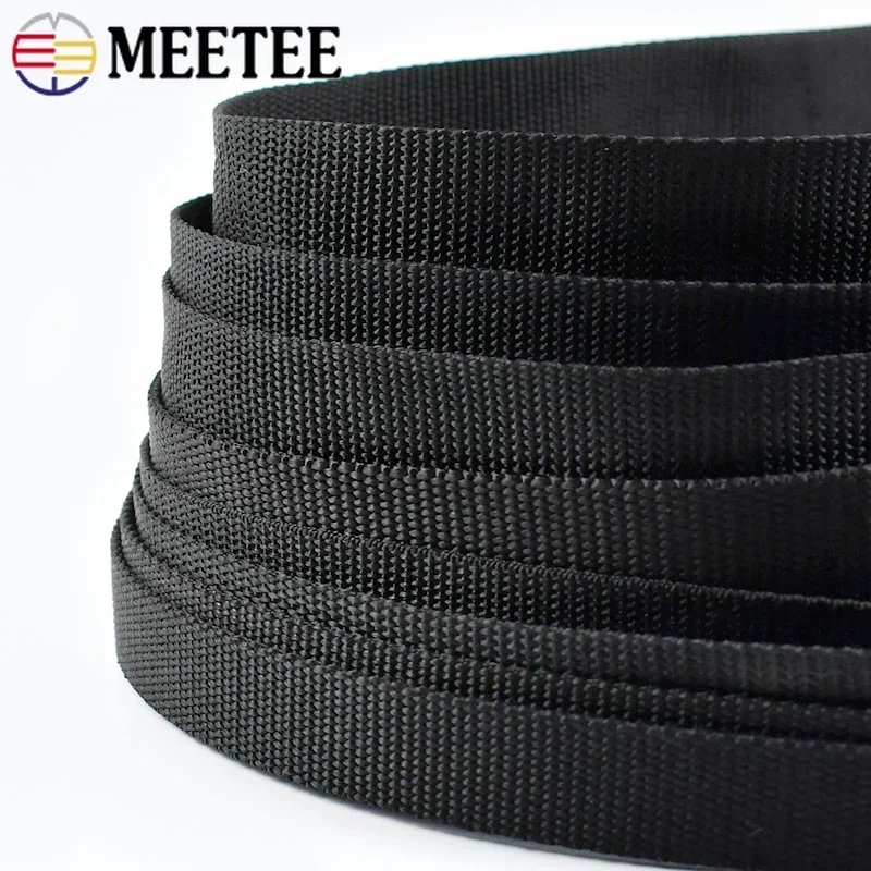Polyester Webbing Ribbon 5/10Meters Black Polyester Webbing Band for Strap Backpack Pet Collar Ribbon Tapes Belt Bias Binding Bag DIY Garment Accessory